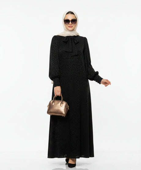 Rana yazlık günlük elbise – Siyah renk