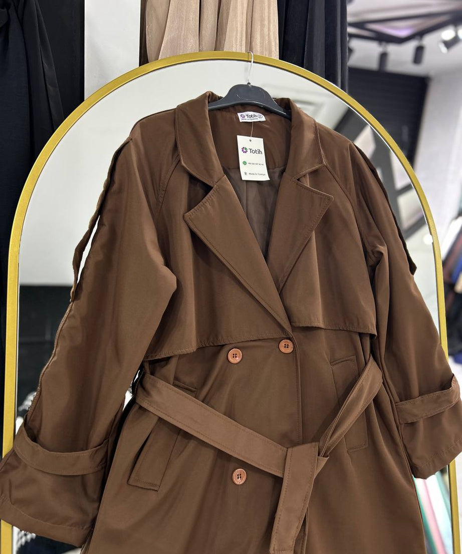 Sama Sonbahar Trençkot (Kahverengi)