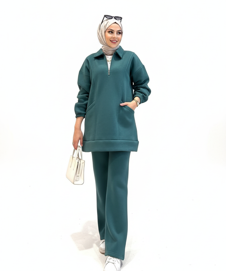 Shatha Kışlık Pijama Takımı (Zümrüt)