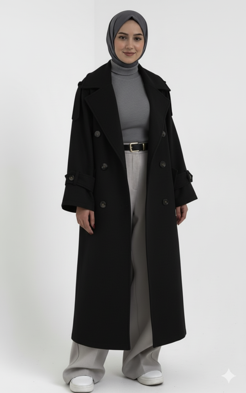 Fayrouz Kışlık Ceket (Siyah)