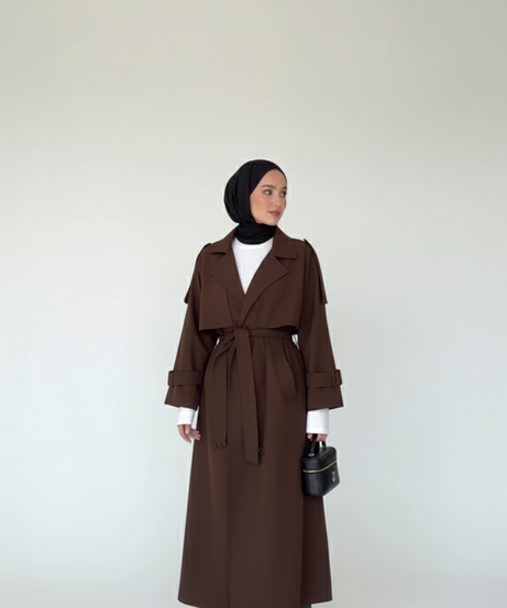 Sama Sonbahar Trençkot (Kahverengi)
