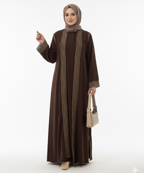 Nawaaem Abaya Takımı (Kahverengi)
