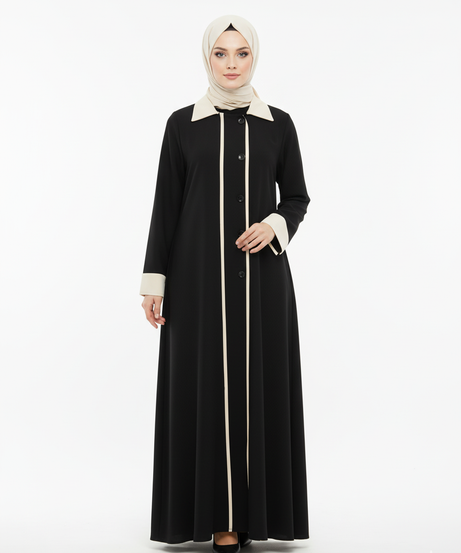 Gharam Pratik Ferace (Siyah ve bej)