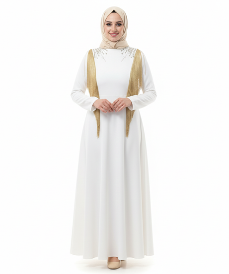 Tala Beyaz renkli, yaz mevsimi için özel bir elbise