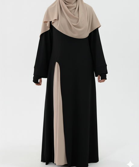 Vakar Abaya Takımı (siyah ve bej)