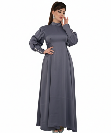 Elif elbise, yazlık, koyu gri, 1669